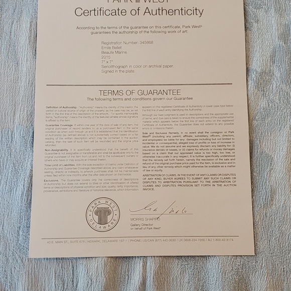 EMILE BELLET, "Beaute Marine" seriolithograph - Picture 4 of 6